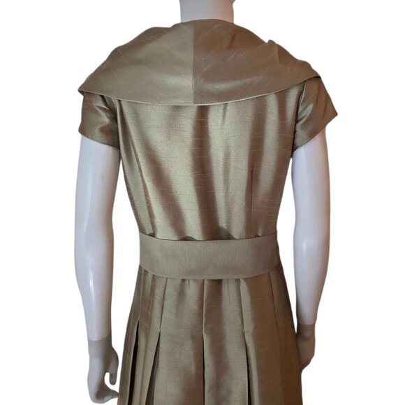 Jessica Howard Elegant Pleated Party Evening Tie Waist Dress - Picture 11 of 12